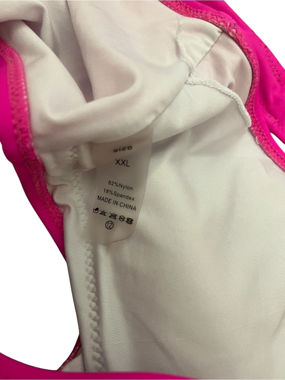 One-Shoulder Colorblock One-Piece Swimsuit in Hot Pink & Burgundy - Women Swim - Picture 4 of 4